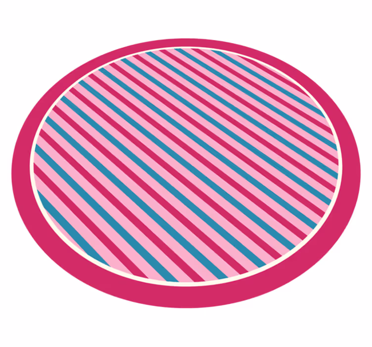 Pink and blue vertical stripes vinyl rug - TenStickers