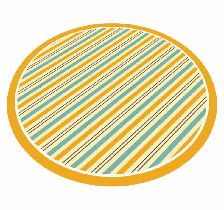 Stripes vinyl rug with circular yellow patterns - TenStickers