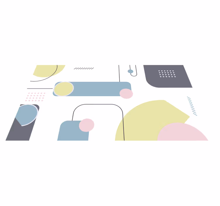 Pastel geometric shapes geometric vinyl rug - TenStickers