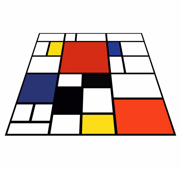 Modern vinyl rug in vibrant geometric design - TenStickers