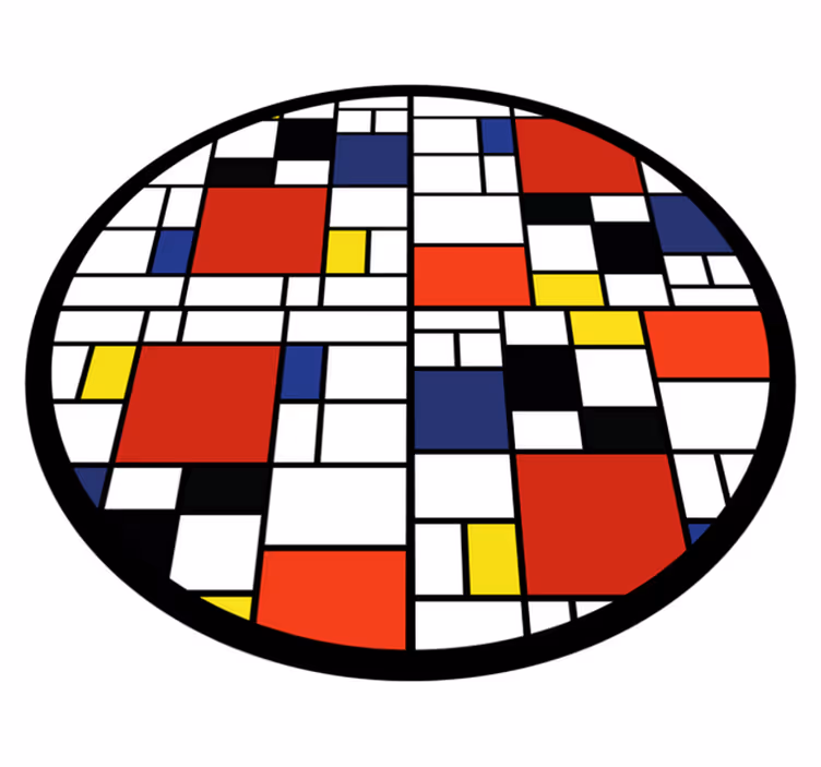 Modern vinyl rug in color block design - TenStickers