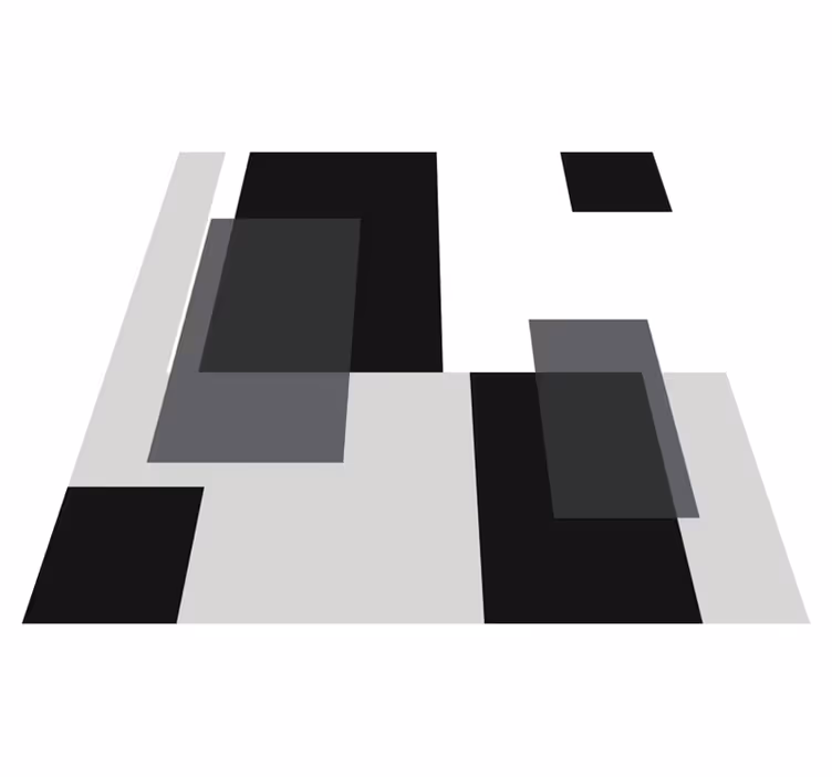 Modern vinyl rug in abstract square design - TenStickers