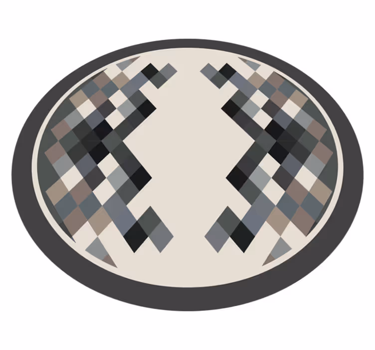 Modern vinyl rug in grey geometric design - TenStickers