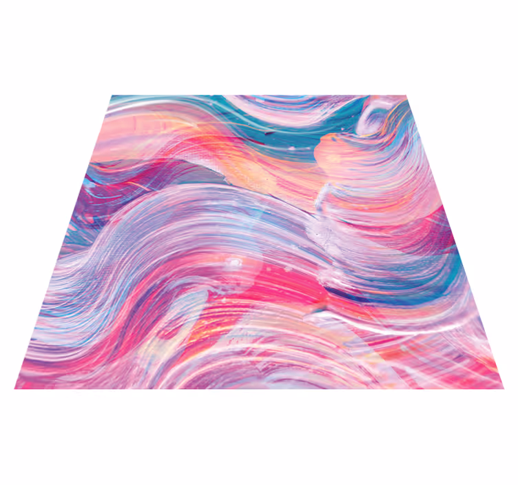 Vinyl rug with colorful wave swirls - TenStickers