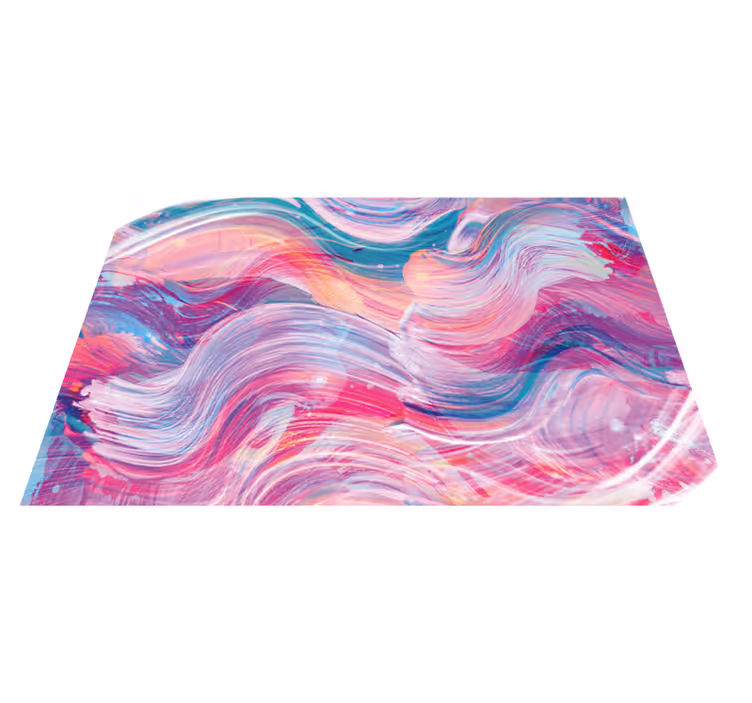 Vinyl rug vibrant abstract curves - TenStickers