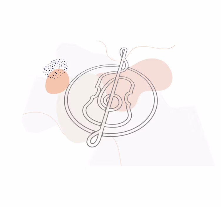 Musical Note Outline modern vinyl rug - TenStickers