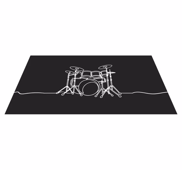 Line art drum elegant design modern rug - TenStickers