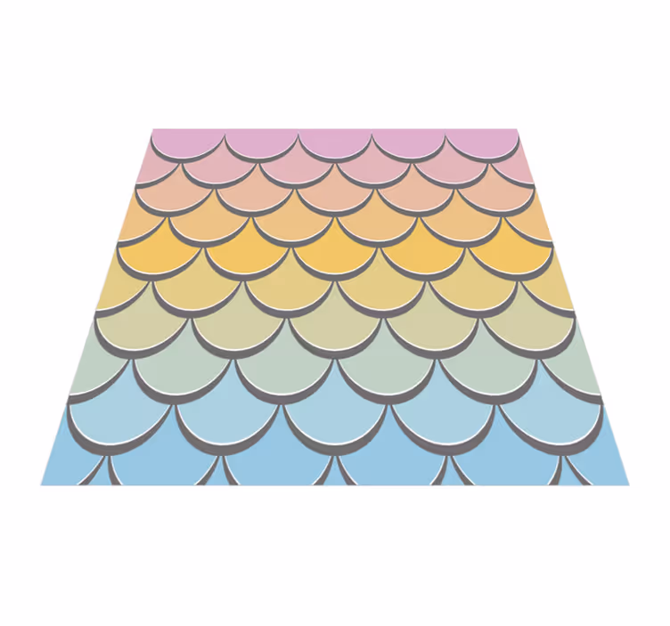 Pastel fish scales vinyl rug - TenStickers