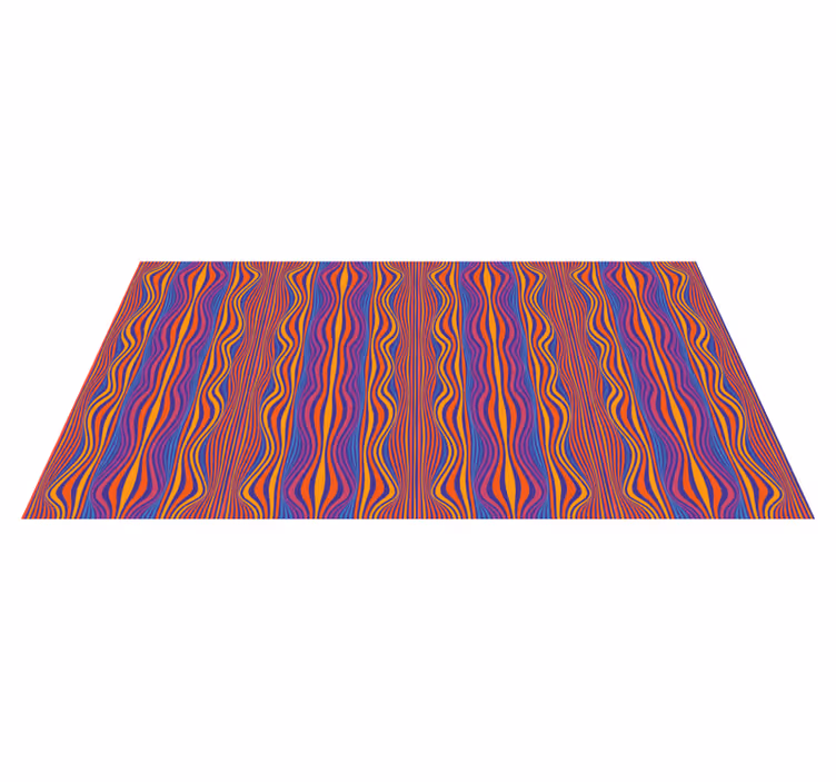 Geometric vinyl rug in lively wavy lines - TenStickers