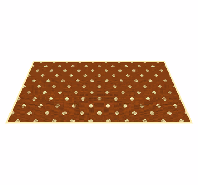 Classic ocher floral vinyl rug - TenStickers