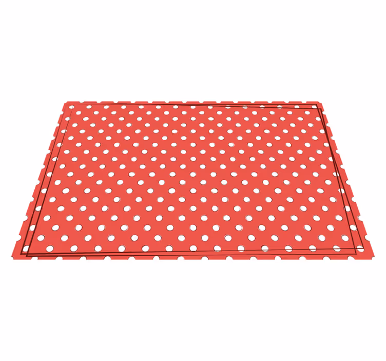 Red Polka Dots wood vinyl rug - TenStickers