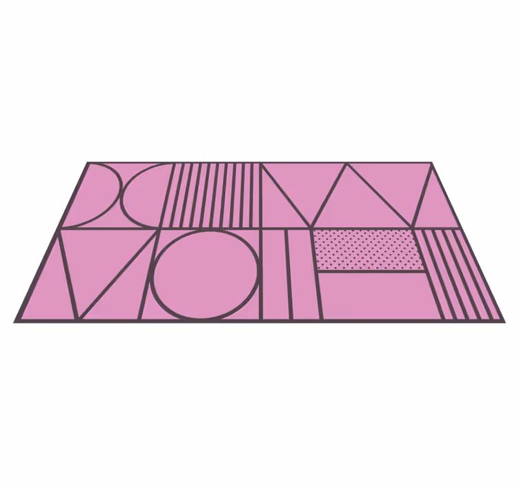 Geometric vinyl rug in geometric shapes - TenStickers