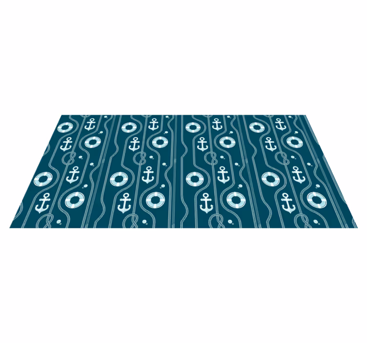 Nautical robe and anchor rectangular rug - TenStickers