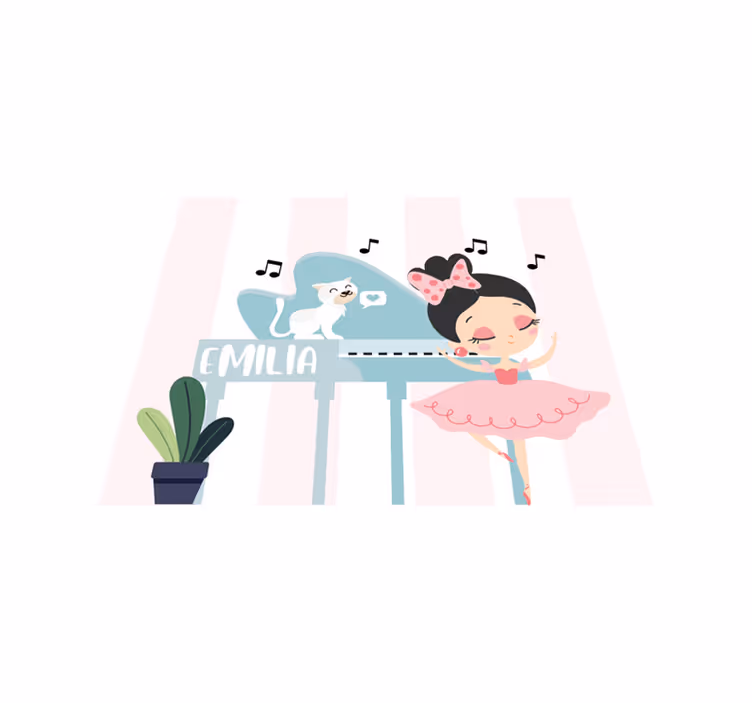 Ballet Dance Scene custom vinyl rug - TenStickers