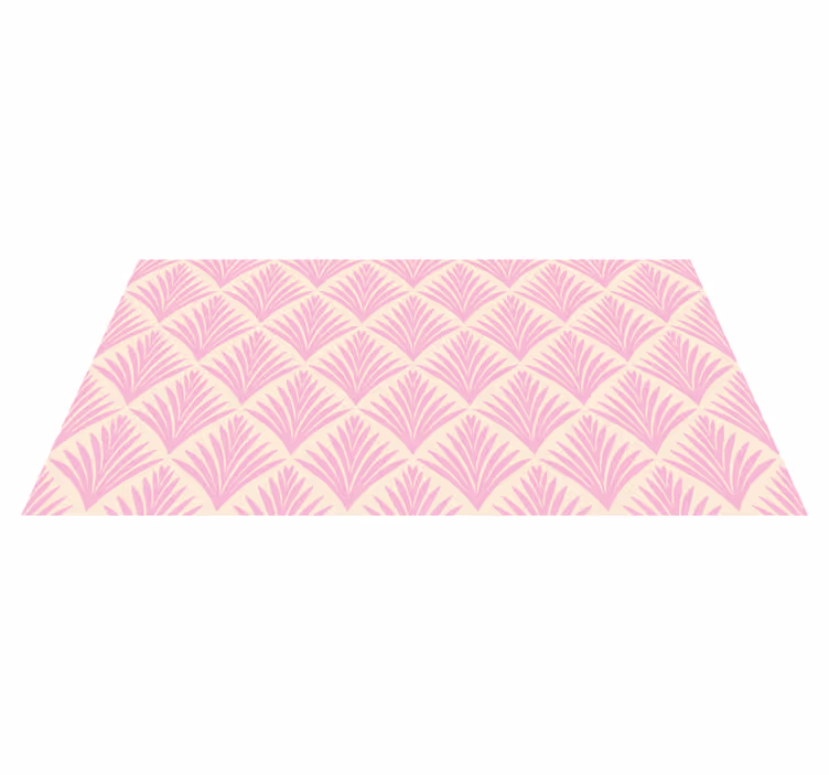 Stylish pink pattern flower vinyl rug - TenStickers