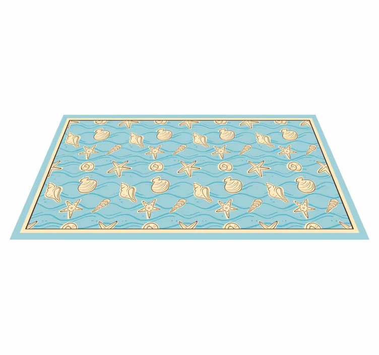Seashell inspiration bathroom vinyl rug - TenStickers