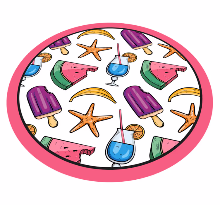 Colorful Summer Treats vinyl rug - TenStickers