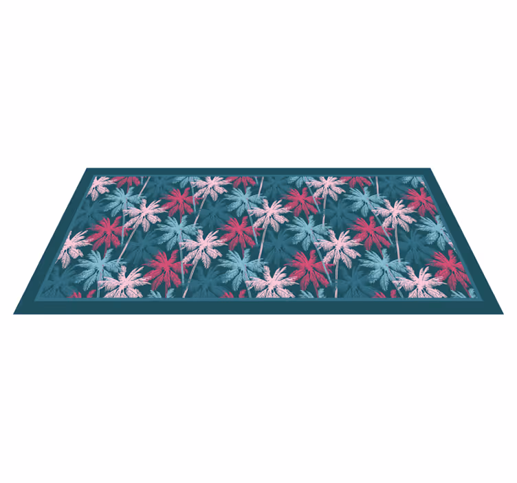 Tropical Palm Motif nature vinyl rug - TenStickers