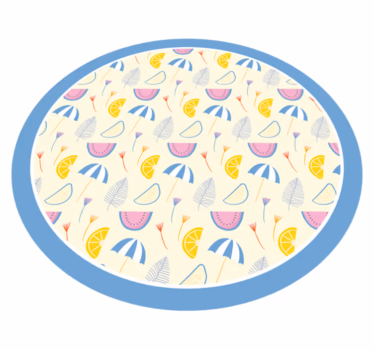 Colorful Summer Elements flower vinyl rug - TenStickers