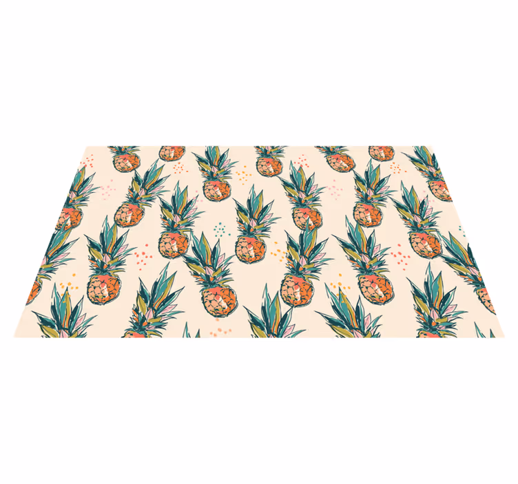 Tropical Pineapple Pattern flower vinyl rug - TenStickers