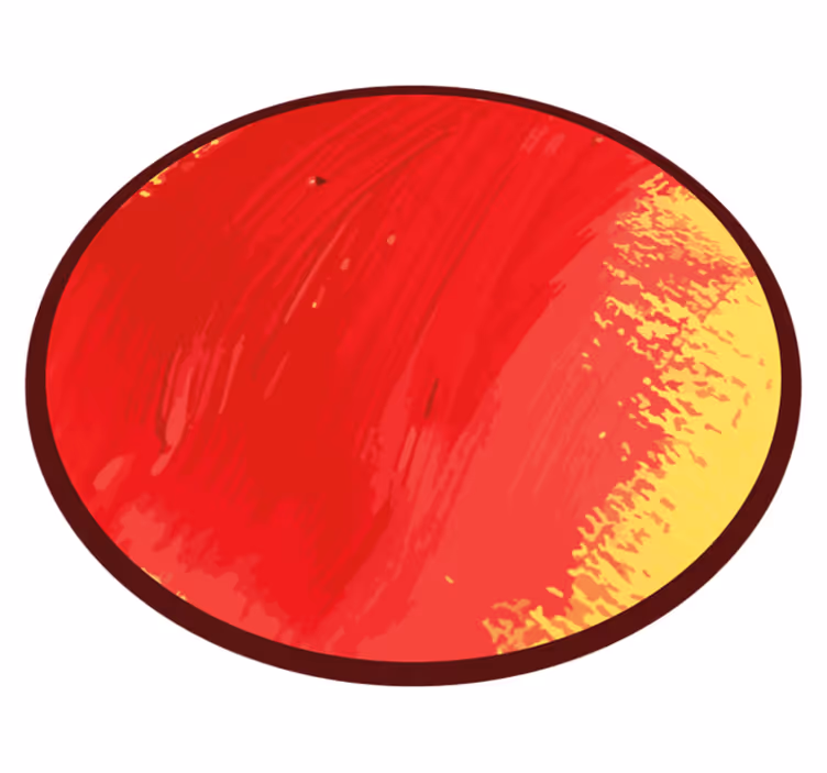 Red paint yellow background modern vinyl rug - TenStickers
