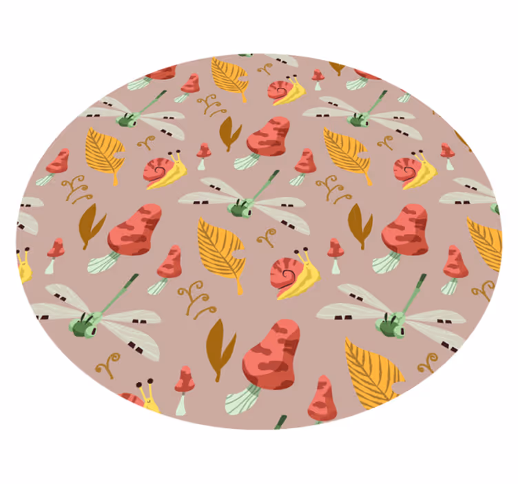 Beige forest elements nature vinyl rug - TenStickers