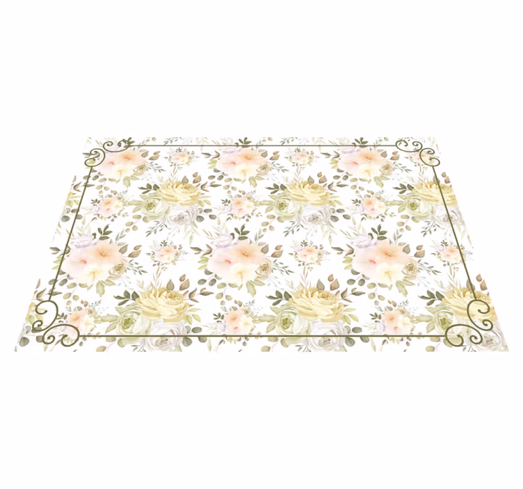 Botanical Grace flower vinyl rug - TenStickers