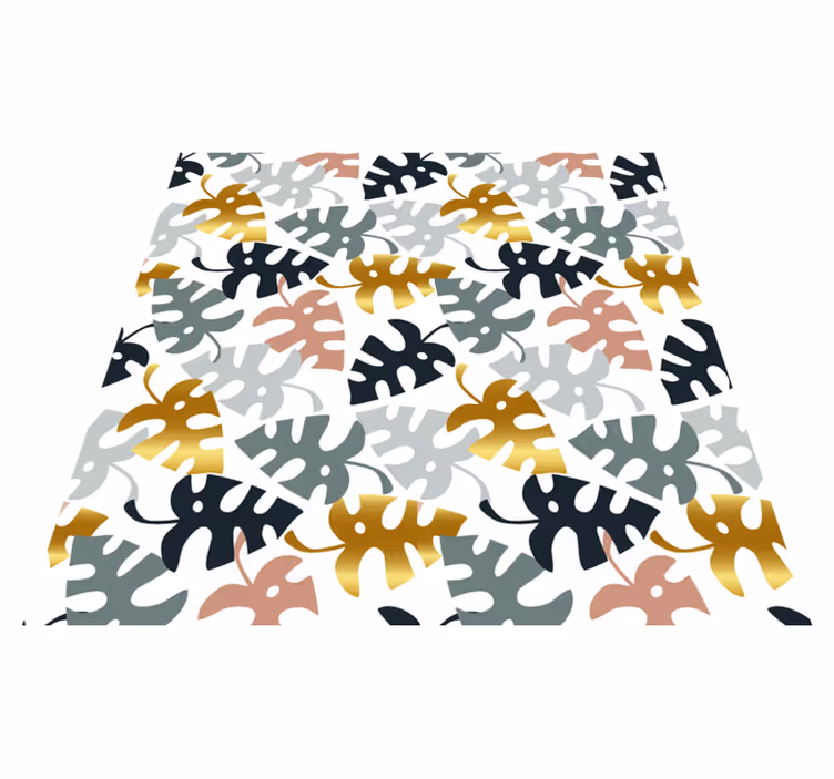 Nature vinyl rug leaf emblem design - TenStickers