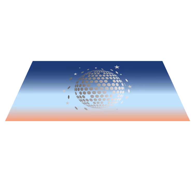 Gradient colorful disco ball  vintage rug - TenStickers