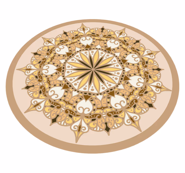 Elegant golden mandala mandala vinyl rug - TenStickers