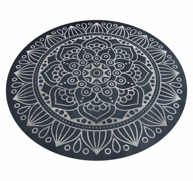 Grey tones antique pattern mandala vinyl rug - TenStickers