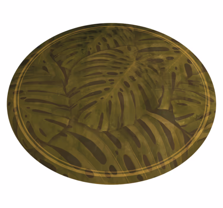 Green monstera leaves floral rug - TenStickers