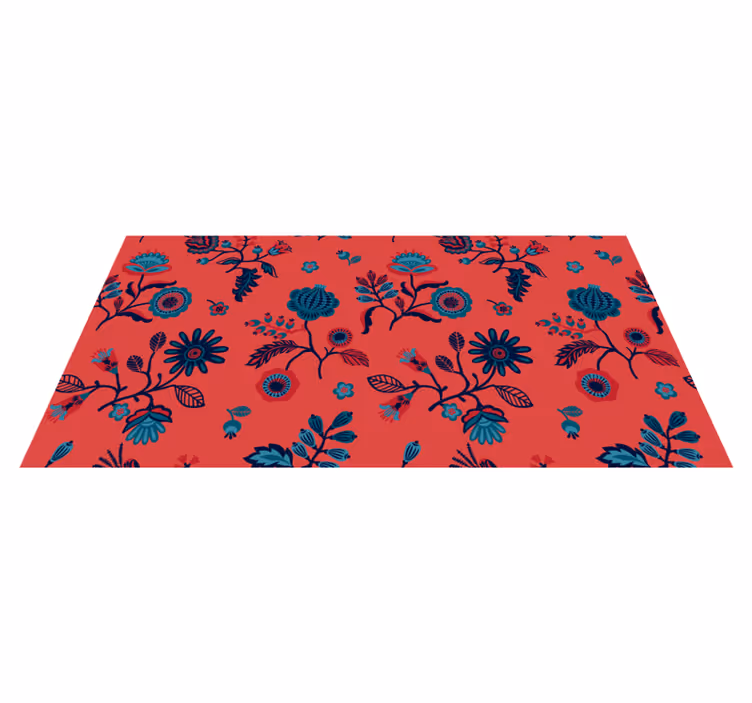 Traditional colorful polish folk art floral rug - TenStickers