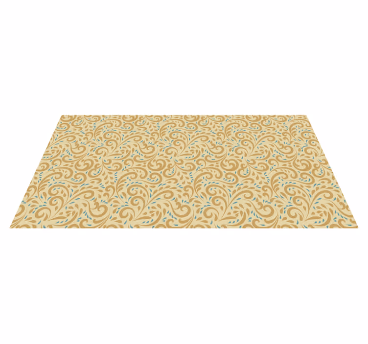 Botanical Swirl Element flower vinyl rug - TenStickers