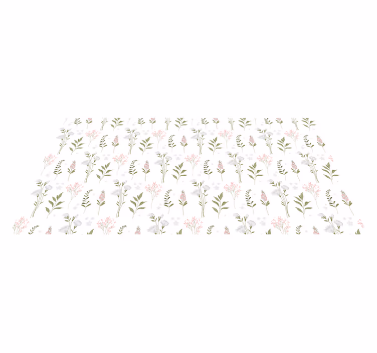 Minimalistic wildflower pattern floral rug - TenStickers