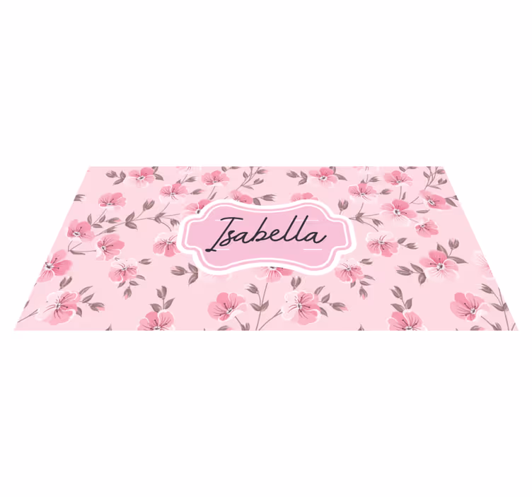 Light pink vintage design floral rug - TenStickers