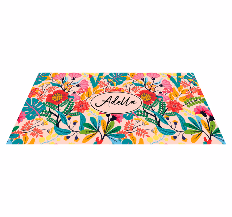 Vintage colors abstract design floral rug - TenStickers
