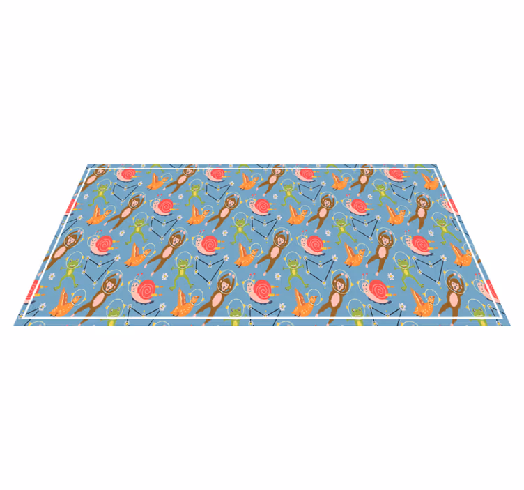 Colorful space creatures vinyl rug - TenStickers