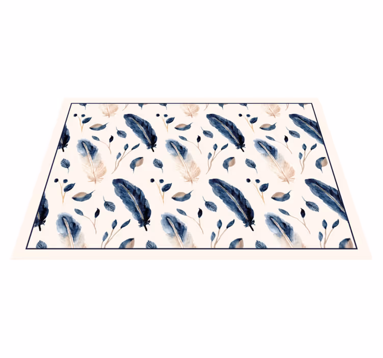 Feathered botanical motif animal vinyl rug - TenStickers