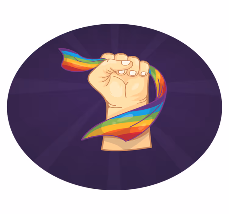 Proud Rainbow Fist teenager vinyl rug - TenStickers