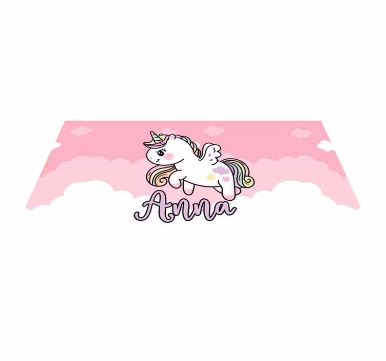 Customisable pink unicorn vinyl rug - TenStickers
