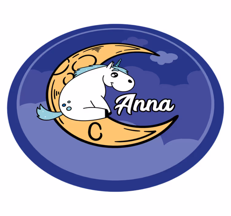 Custom unicorn on moon vinyl rug - TenStickers