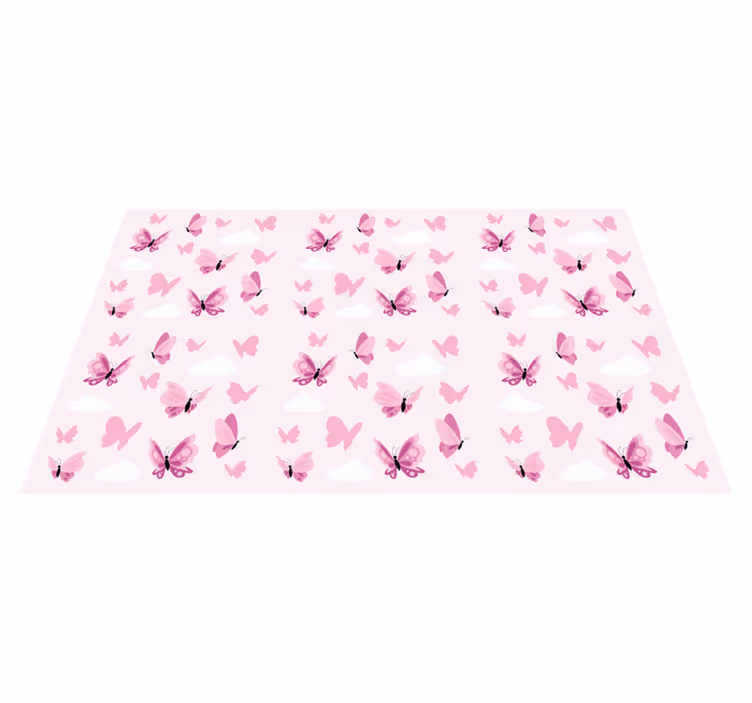 Butterfly Dreams kids vinyl rug - TenStickers