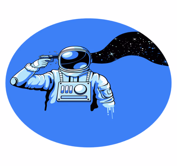 Astronaut Cosmic Scene teenager vinyl rug - TenStickers