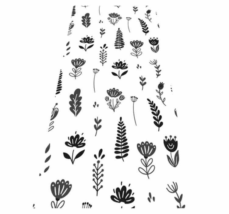 Floral Silhouette Pattern flower vinyl rug - TenStickers