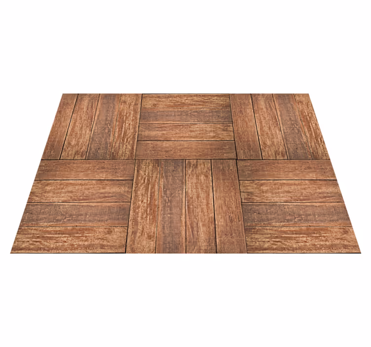 Brown cuadratic  planks pattern texture carpet - TenStickers