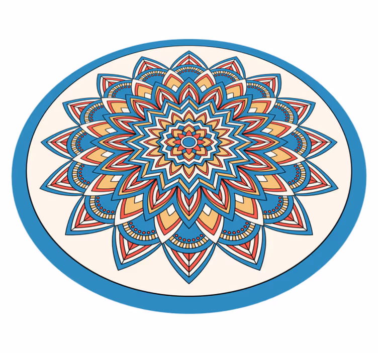 Vibrant Botanical Arrangement mandala vinyl rug - TenStickers