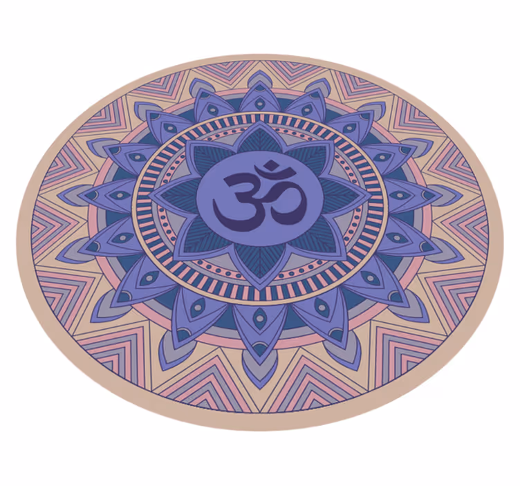 Meditative Lotus Pattern mandala vinyl rug - TenStickers