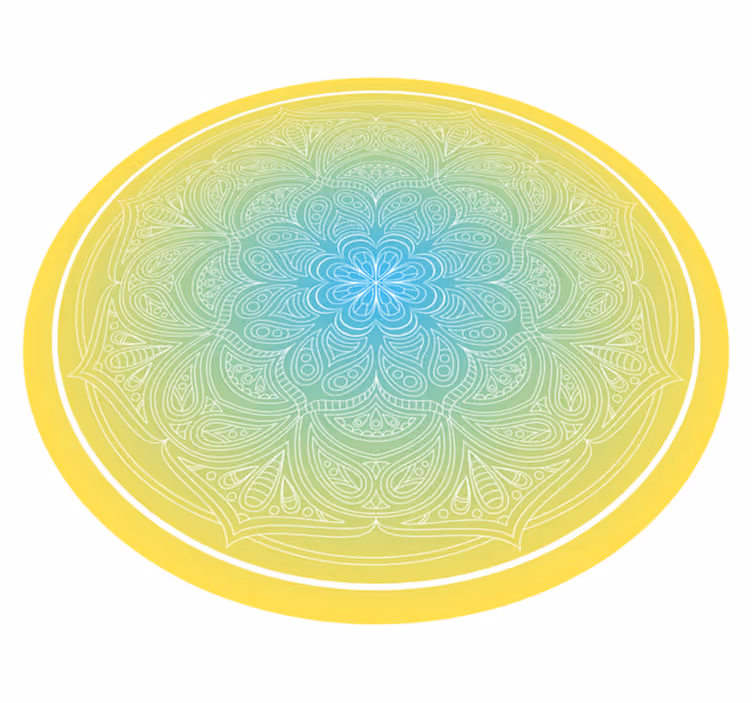 Intricate Floral Pattern mandala vinyl rug - TenStickers
