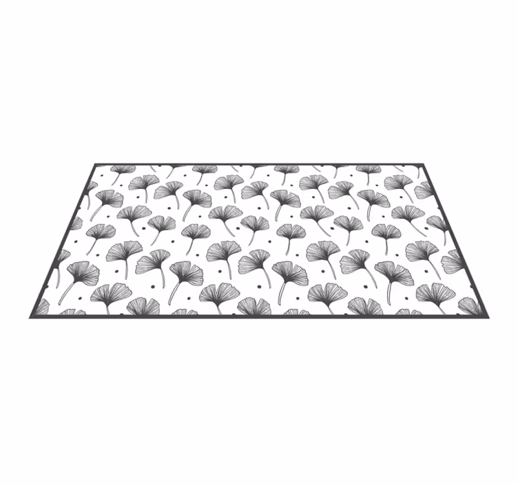 Gingko leaves white pattern vintage rug - TenStickers